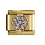 Hapiship 1Pcs 9mm Width Original Daisy Star Round Flower Crown Horseshoe Charm Fit Bracelet Stainless Steel Jewelry Making DJ13