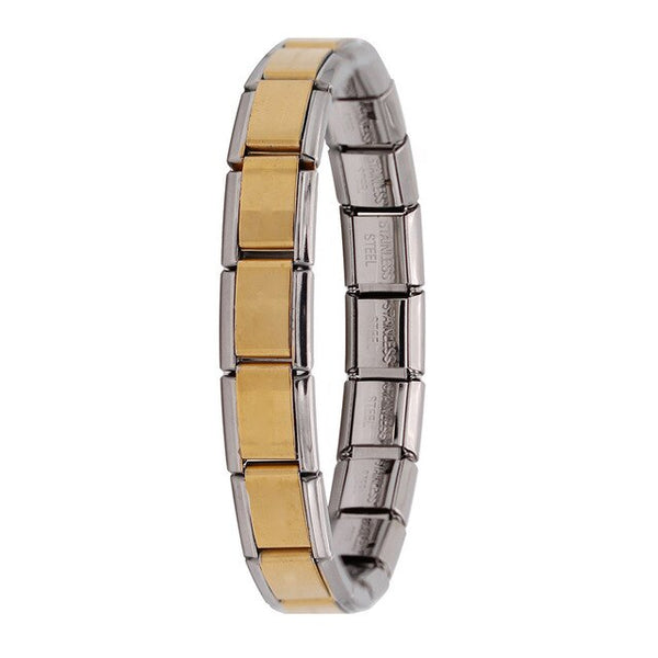 Hapiship 2018 Fashion Men/Women's New Design Jewelry 9mm Width Mixed Color 18Links Stainless Steel 17.3cm Bracelet Bangle PJ055