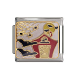 Hapiship 9mm Width Original Daisy Cake Jesus Christmas Lovers Police Italian Charm Fit Bracelet Stainless Steel Link Making DJ43