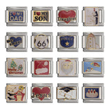 Hapiship 9mm Width Original Daisy Cake Jesus Christmas Lovers Police Italian Charm Fit Bracelet Stainless Steel Link Making DJ43