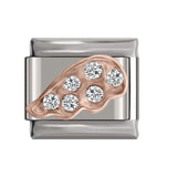 Hapiship 9mm Width Original Daisy Heels Pram Angle Wing Bowknot Love Luck Cheers Charm Fit Bracelet Stainless Steel Links DJ121