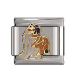 Hapiship 9mm Width Original Daisy Love Unicorn Elephant Best Friend Dad Flower Charm Fit Bracelet Stainless Steel Links DJ26