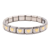 Hapiship Women Man Fashion Style Jewelry Heart Flower Butterfly Cross Dolphins Stainless Steel Elastic Bracelet Bangle ST00