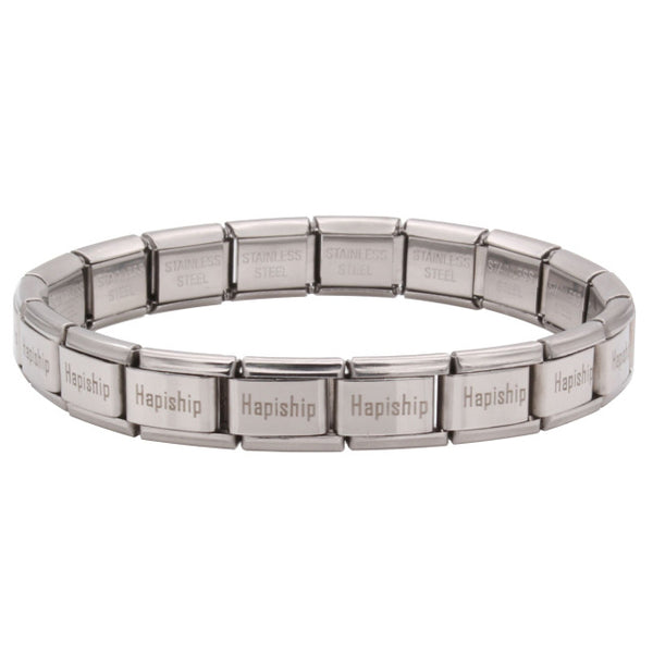 Hapiship Women Man Fashion Style Jewelry Heart Flower Butterfly Cross Dolphins Stainless Steel Elastic Bracelet Bangle ST00