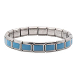 Hapiship Women Man Fashion Style Jewelry Heart Flower Butterfly Cross Dolphins Stainless Steel Elastic Bracelet Bangle ST00