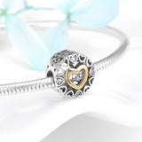 High Quality Family Forever Charms 925 Sterling Silver Beads Clear CZ Fit Original Pandora Bracelet Bangles Jewelry making