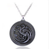 Hot Game Of Thrones Necklaces Song Of Lce And Fire Torque Targaryen Dragon Metal Pendant Women Men Choker Jewelry Accessories