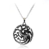 Hot Game Of Thrones Necklaces Song Of Lce And Fire Torque Targaryen Dragon Metal Pendant Women Men Choker Jewelry Accessories