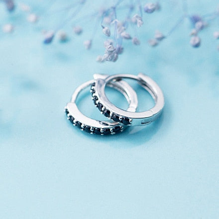 INZATT Real 925 Sterling Silver Minimalist Geometric Zircon Round Hoop Earrings For Women Party 2019 Fashion Jewelry Accessory