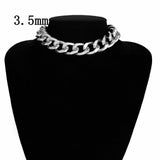 Ingemark Punk Miami Cuban Choker Necklace Collar Statement Hip Hop Big Chunky Aluminum Golden Thick Chain Necklace Women Jewelry