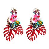 JURAN ZA Multicolored Fashion Resin Flower Long Earrings 2019 New Designs Bohemia Handmade Petal Dangle Earrings For Women Gift
