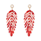 JURAN ZA Multicolored Fashion Resin Flower Long Earrings 2019 New Designs Bohemia Handmade Petal Dangle Earrings For Women Gift