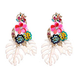JURAN ZA Multicolored Fashion Resin Flower Long Earrings 2019 New Designs Bohemia Handmade Petal Dangle Earrings For Women Gift