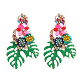JURAN ZA Multicolored Fashion Resin Flower Long Earrings 2019 New Designs Bohemia Handmade Petal Dangle Earrings For Women Gift