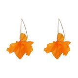 JURAN ZA Multicolored Fashion Resin Flower Long Earrings 2019 New Designs Bohemia Handmade Petal Dangle Earrings For Women Gift