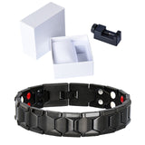 LITTLE FROG Health Magnetic Therapy Bracelet Men Jewelry Black 316L Stainless Steel 4 Elements Bracelets & Bangles 10239