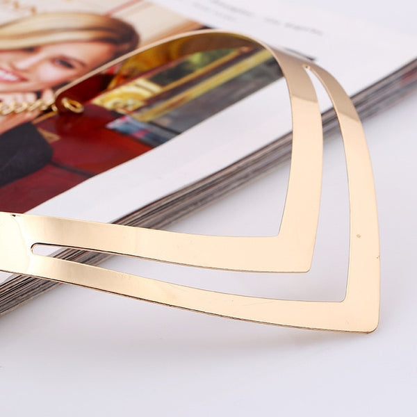 LZHLQ Geometric Hollow Metal Torques Women Trendy Simple Smooth Choker Necklaces  Plated Collars Necklace Punk Jewelry Statement