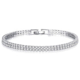 Liuyuwei Fashion Cubic Zirconia Tennis Bracelet & Bangle Gold Silver Color Charm Bracelet For Women Bridal Wedding Party Jewelry