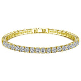 Liuyuwei Fashion Cubic Zirconia Tennis Bracelet & Bangle Gold Silver Color Charm Bracelet For Women Bridal Wedding Party Jewelry