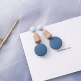 MENGJIQIAO 2019 Hot Sale 30 Style Blue Color Fashion Elegant Geometric Dangle Earrings For Women Cute Pendientes Mujer Jewelry