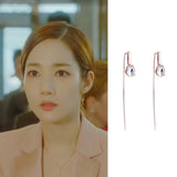 MENGJIQIAO 2019 New Korean TV Star Elegant Crystal Long Trassel Drop Earrings For Women Circle Water Drop Oorbellen Party Jewery