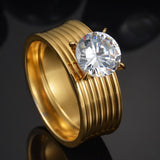 MeMolissa Romantic Double Rings Set Ring For Women Ladies Lover Party Wedding Fashion Rhinestone Rings Clear Crystal Rings