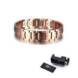 Mens Elegant Pure Copper Magnetic Therapy Link Bracelet Pain Relief For Arthritis And Carpal Tunnel Male Jewelry 8.46"