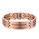 Mens Elegant Pure Copper Magnetic Therapy Link Bracelet Pain Relief For Arthritis And Carpal Tunnel Male Jewelry 8.46"