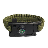 Military Emergency Braided Survival Bracelet Men Women Paracord Outdoor Camping Rescue Rope Bangles Compass Whistle Knife 4 in 1