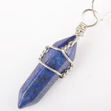 Mix Crystal Stone Opal Lapis Green Howlite Stone Onyx Rose Pink Quartz Carnelian Faceted Bead Twining Pendant 1PCS