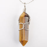 Mix Crystal Stone Opal Lapis Green Howlite Stone Onyx Rose Pink Quartz Carnelian Faceted Bead Twining Pendant 1PCS