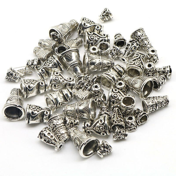 Mixed Size Wholesale 50pcs/lot Trumpet Petunia Flower Bead Caps Conical End Beads Cup Charms Jewelry Findings Components