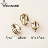 Natural Cowrie Shells Connect Charms Beads 10pcs/lot Golden Silver Plating For DIY Bohemia Jewelry Bracelet Making Accessories