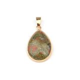 Natural Stone Pendant Water Drop Shape Pendants Agates/ RoseQuartz/Tiger Eye Charms for Necklaces Jewelry Making 3.5*2.4*0.7cm