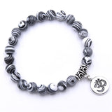 Natural Stone Strand Bracelet Yoga Chakra Mala Bracelet OM Lotus Women Men Beaded Charm Bracelet Jewelry Pulseras dropshipping