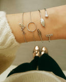 Alloy Arrow Link Chain Twist Bangle