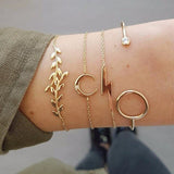 Alloy Arrow Link Chain Twist Bangle