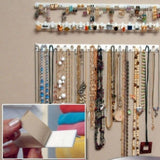 New 9 in 1 Adhesive Paste Wall Hanging Storage Jewelry Hooks Jewelry Display Organizer Earring Ring Necklace Hanger Holder Stand