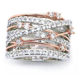 New Arrival Silver Rose Gold Zircon Stone Rings for Women Fashion Jewelry Engagement Wedding Ring