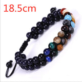 New Fashion Solar System Universe Galaxy Eight Planets Bracelet Star Lava Reiki Natural Stone Beads Energy Adjustable Bracelet