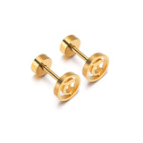 New Tree of Life Stainless Steel Stud Earrings for Men Women Asymmetrical Pierced Earrings Body Jewelry Prevent Allergy Earrings