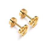 New Tree of Life Stainless Steel Stud Earrings for Men Women Asymmetrical Pierced Earrings Body Jewelry Prevent Allergy Earrings