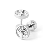 New Tree of Life Stainless Steel Stud Earrings for Men Women Asymmetrical Pierced Earrings Body Jewelry Prevent Allergy Earrings