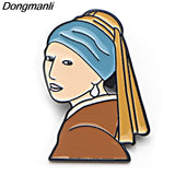 P3797 Dongmanli Fashion Van Gogh Enamel Pin Collection Art Oil Painting Brooches for Women Lapel Pins Badge Collar Jewelry