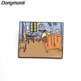 P3797 Dongmanli Fashion Van Gogh Enamel Pin Collection Art Oil Painting Brooches for Women Lapel Pins Badge Collar Jewelry