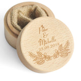 Personalized Rustic Wedding Wood Ring Box Holder Custom Your Names and Date Wedding Ring Bearer Box