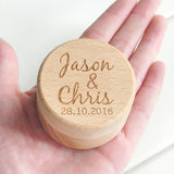 Personalized Rustic Wedding Wood Ring Box Holder Custom Your Names and Date Wedding Ring Bearer Box