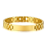 Personalized Stainless Steel Men Bracelet Bangle Engraved Fashion Custom ID Male Braslet Brazelaet Boy 7.7Inch 8.3Inch