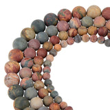 Polish Round Matte Frosted Tiger Eye Turquoises Natural Stone Beads Amazonite Watermelon Loose Beads for Bracelet Jewelry Making