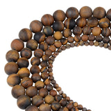 Polish Round Matte Frosted Tiger Eye Turquoises Natural Stone Beads Amazonite Watermelon Loose Beads for Bracelet Jewelry Making